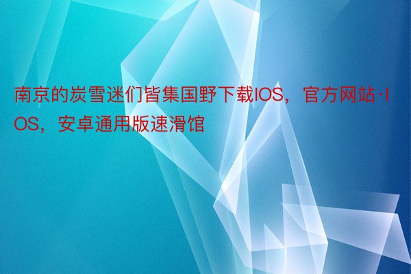 南京的炭雪迷们皆集国野下载IOS，官方网站·IOS，安卓通用版速滑馆